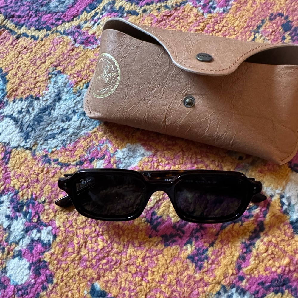 Ray-Ban Dark Sunglasses with Brown Case